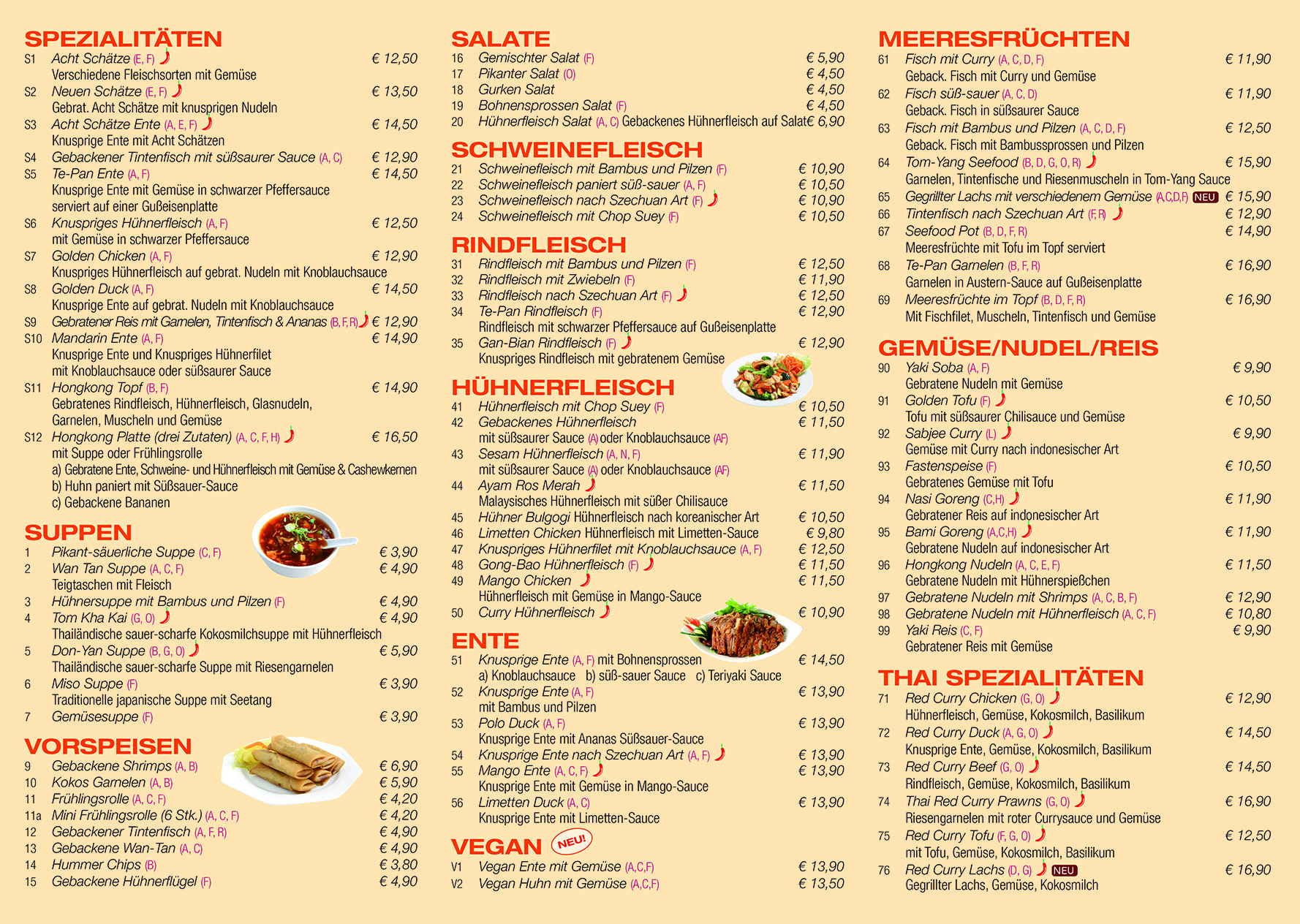Speisekarte  Asia Restaurant Bahnhofstraße 16-17, 4810 Gmunden